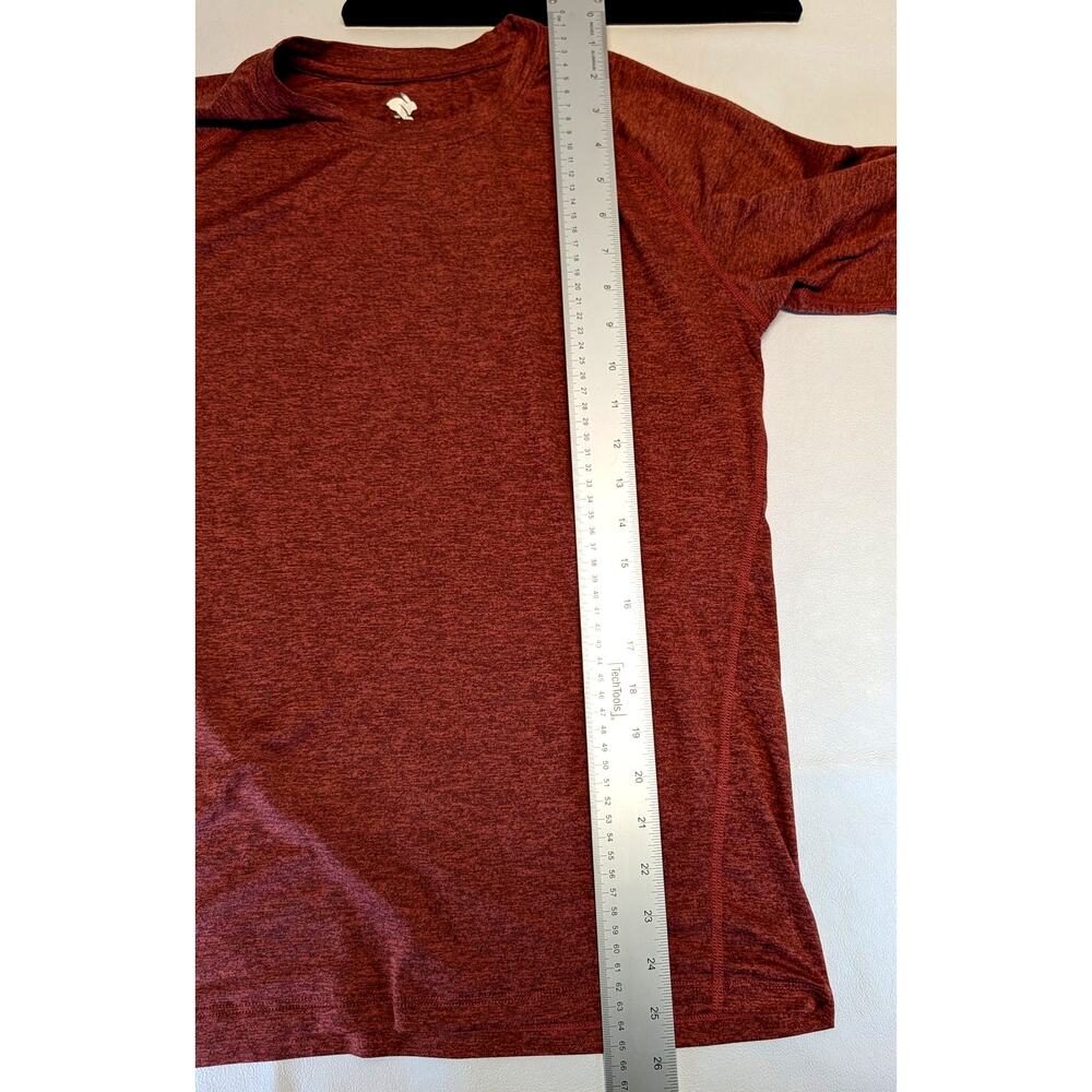 Rabbit Running Men's Small Rust Red Heather Long Sleeve Performance Shirt - Picture 5 of 10